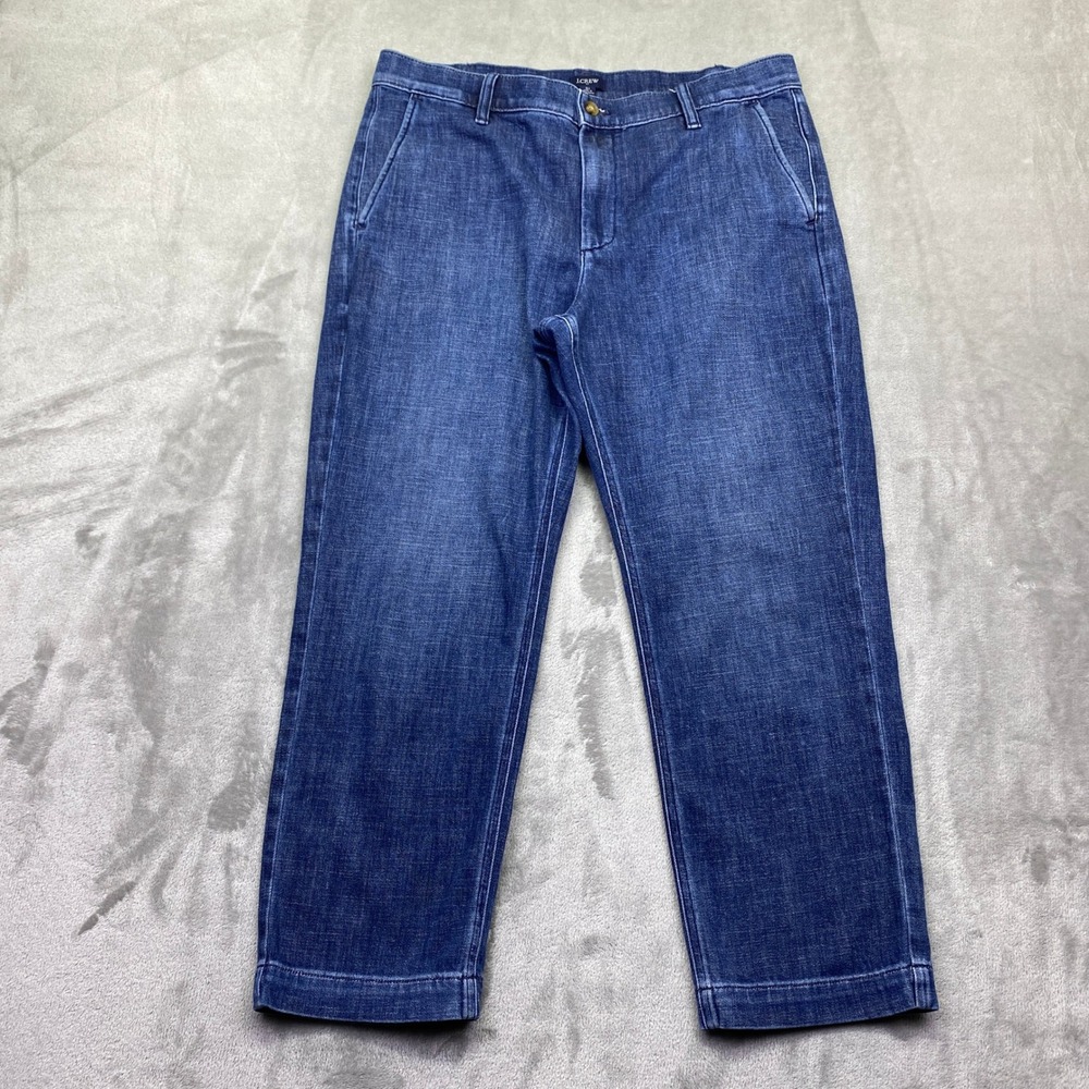 J.Crew Women Denim Chino Pants All Day Stretch‎ Indigo Trousers BT093 Blue Sz 31